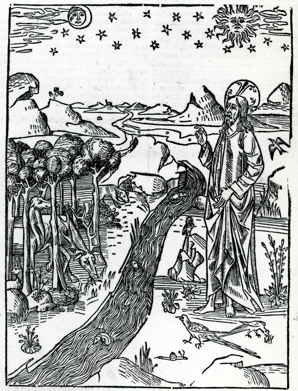 Skabelsen, første side af Første Mosebog, fra Lugduni-bibelen, 1538 af Italian School