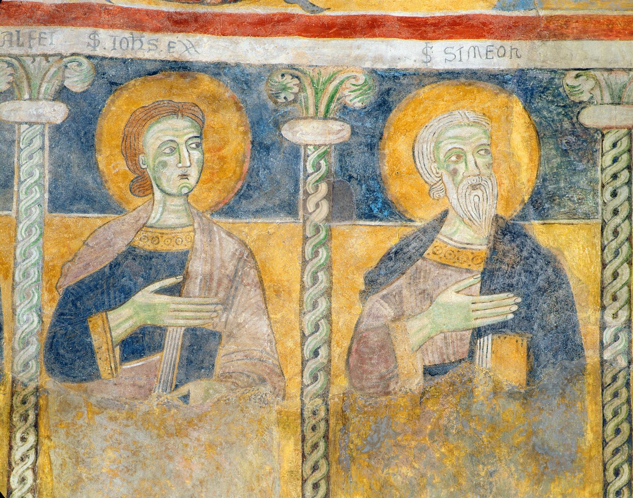 Detalje af St. John the Evangelist og St. Simon af Italian School