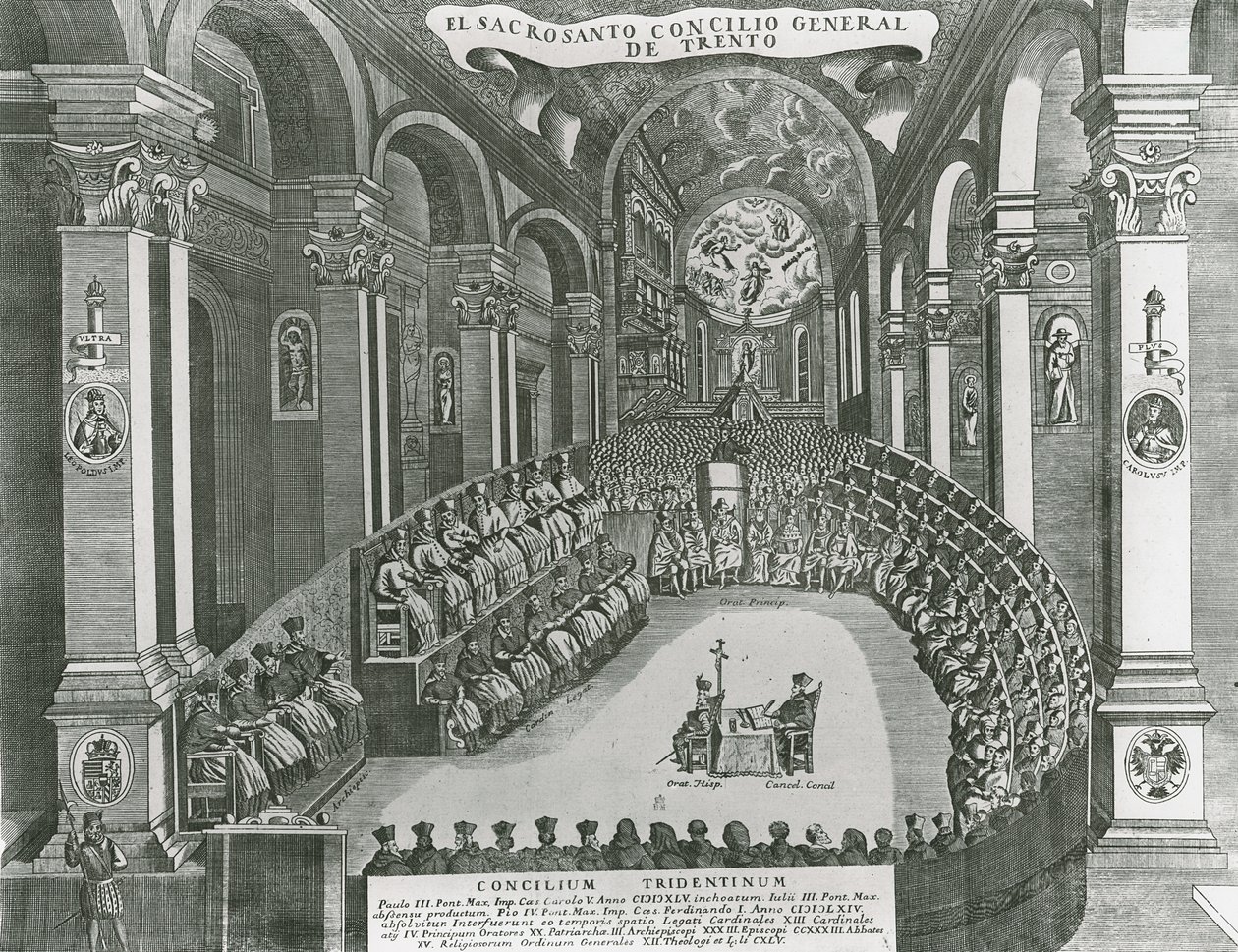 El Sacrosanto General Council of Trent af Italian School