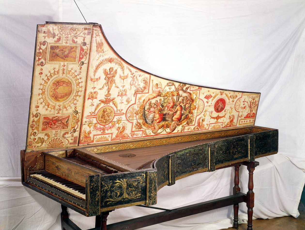 Forgyldt og malet cembalo af Giovanni Antonio Bafto, Venedig, 1774 af Italian School