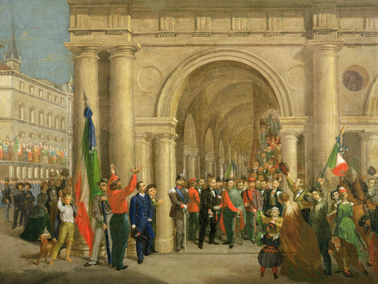 Giuseppe Garibaldi i Vicenza, 7. marts 1867 af Italian School
