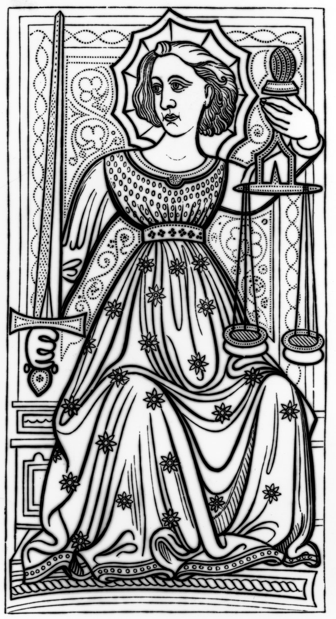 Retfærdighed, efter et tarotkort fra 