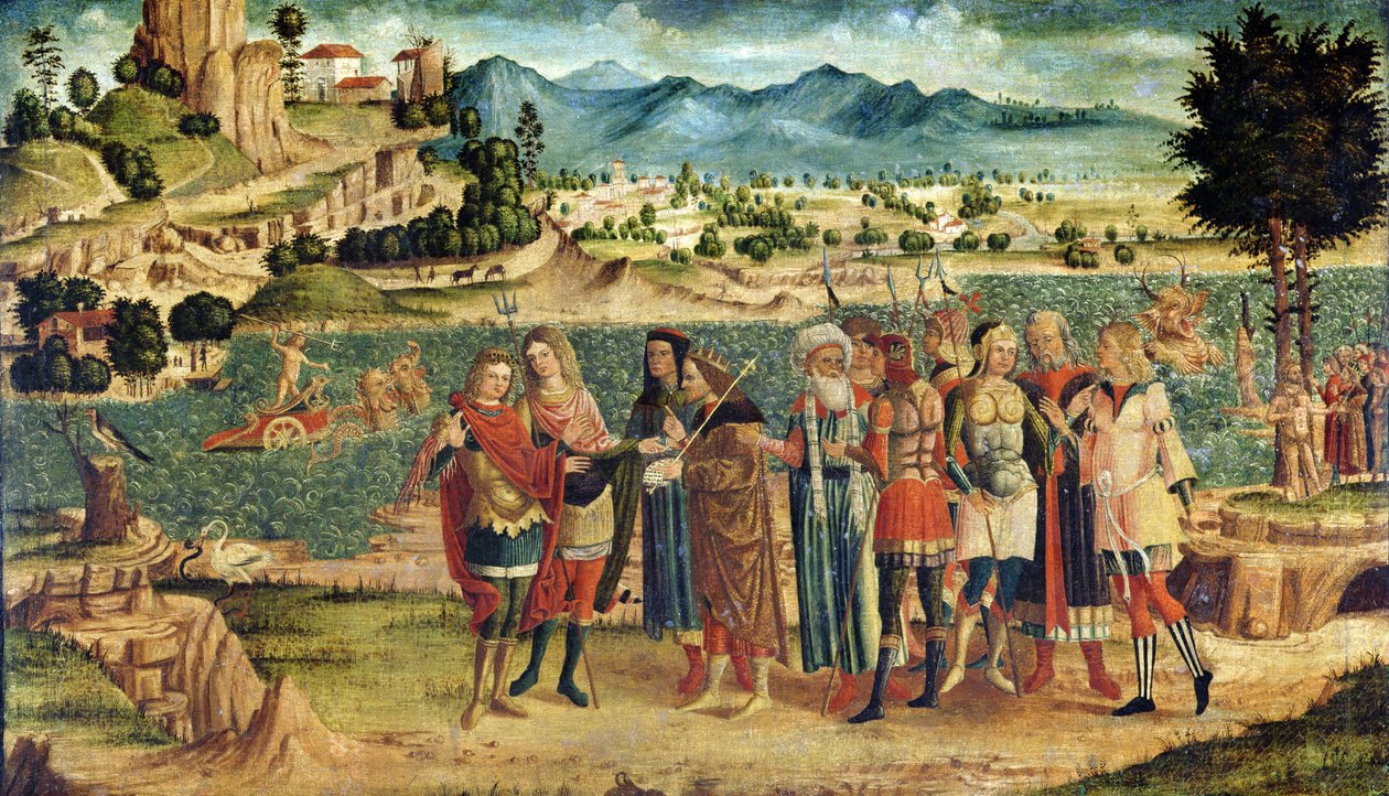 Laomedon nægter Apollo og Poseidon deres belønning, ca. 1500 (se også 111439) af Italian School