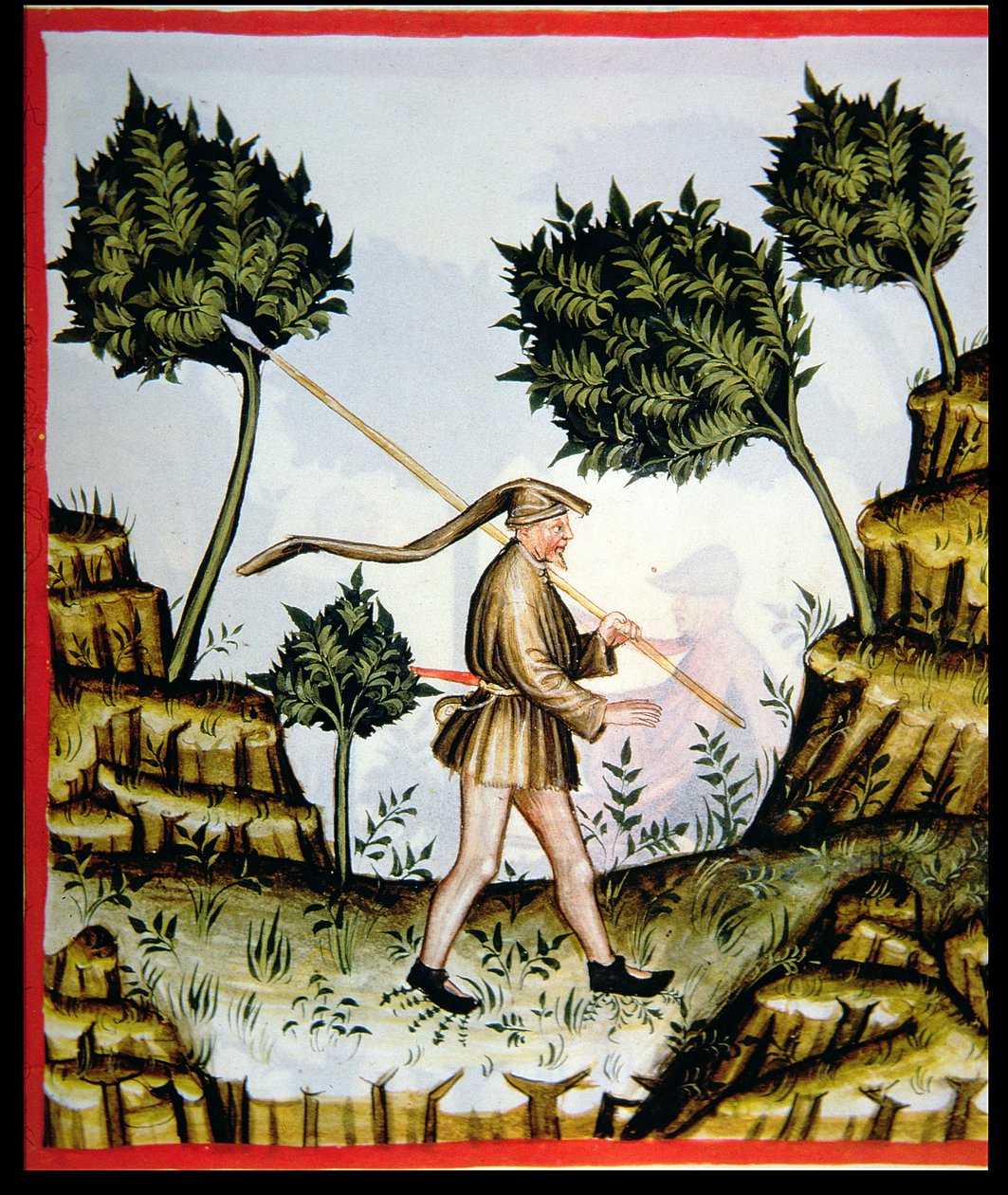 Nova 2644 fol.58r Sydenvinden, fra Tacuinum Sanitatis af Italian School
