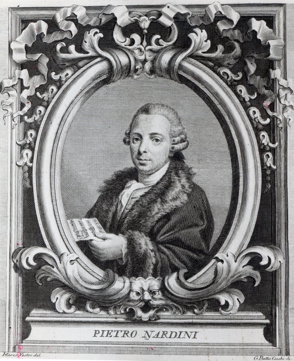Pietro Nardini, graveret af G. Batta Cechi af Italian School