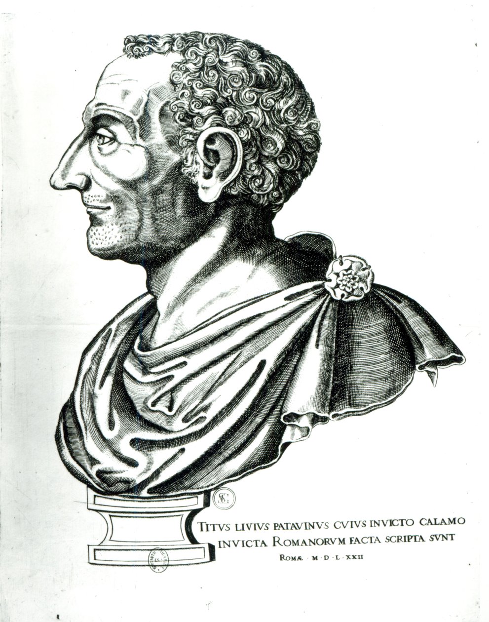 Portrætbuste af Titus Livius kendt som Livy (59BC-17AD), 1622 af Italian School