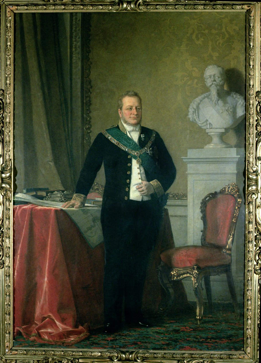 Portræt af grev Camillo Berso af Cavour (1810-61) af Italian School