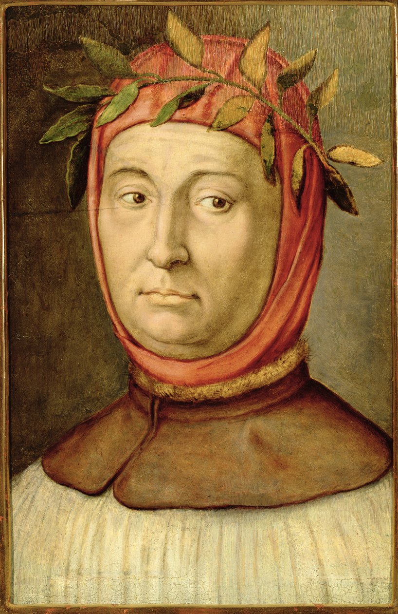 Portræt af en Petrarke ved navn Francesco Petrarca (1304-74) af Italian School
