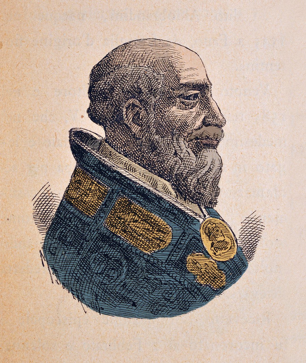 Portræt af paven Gregoire XIV (Gregorio, Gregorius eller Gregorius) (1590-1591), 1898 (gravering med senere farvelægning) af Italian School