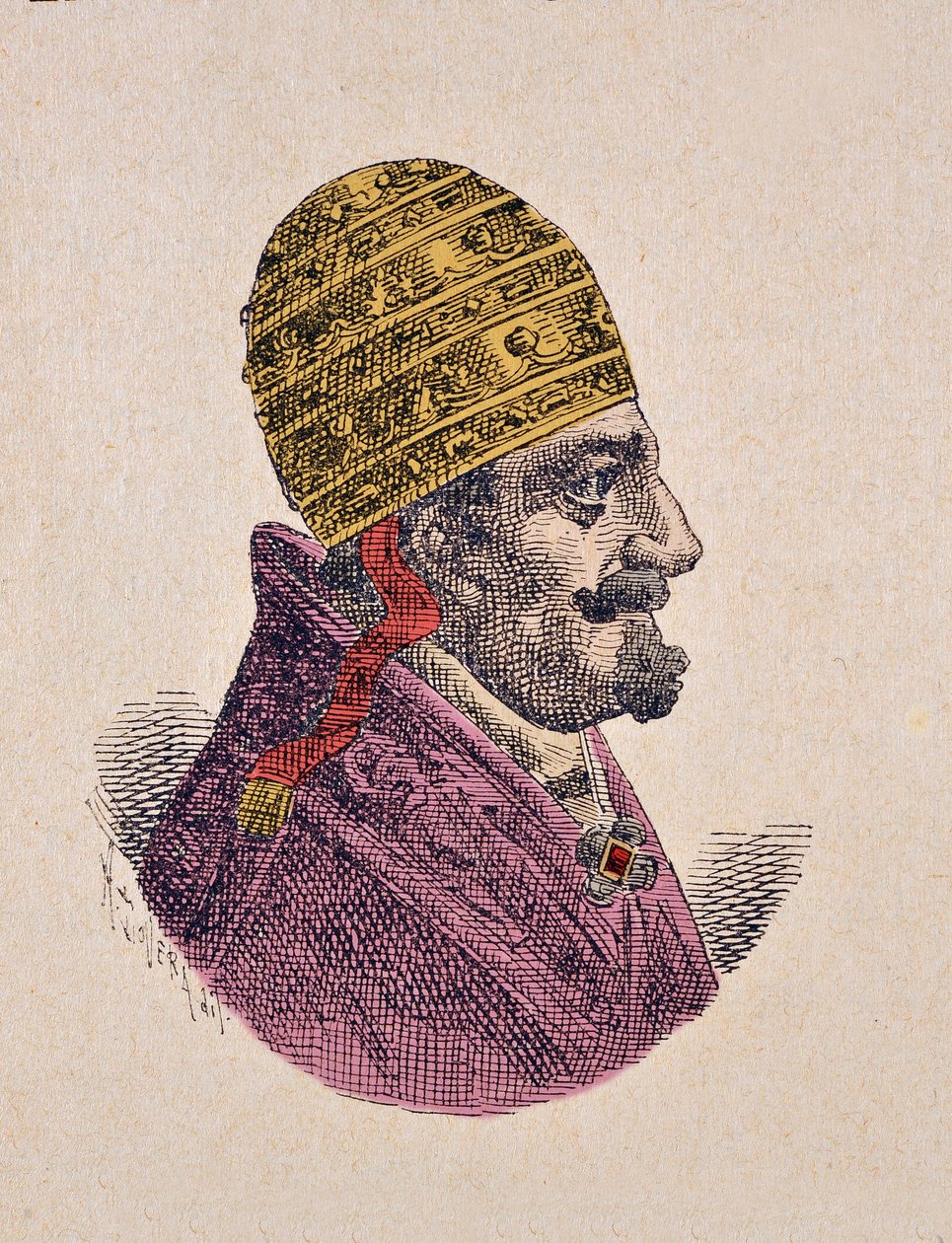 Portræt af paven Innocentius XII (Innocenzo, Innocentius) (1691-1700), 1898 (gravering med senere farvelægning) af Italian School