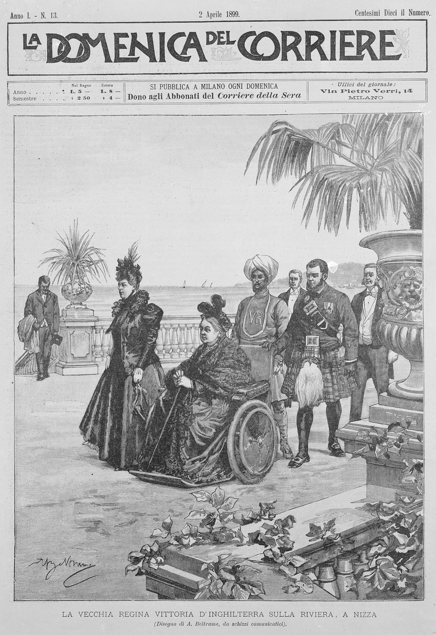 Dronning Victoria på den italienske riviera, forside af 