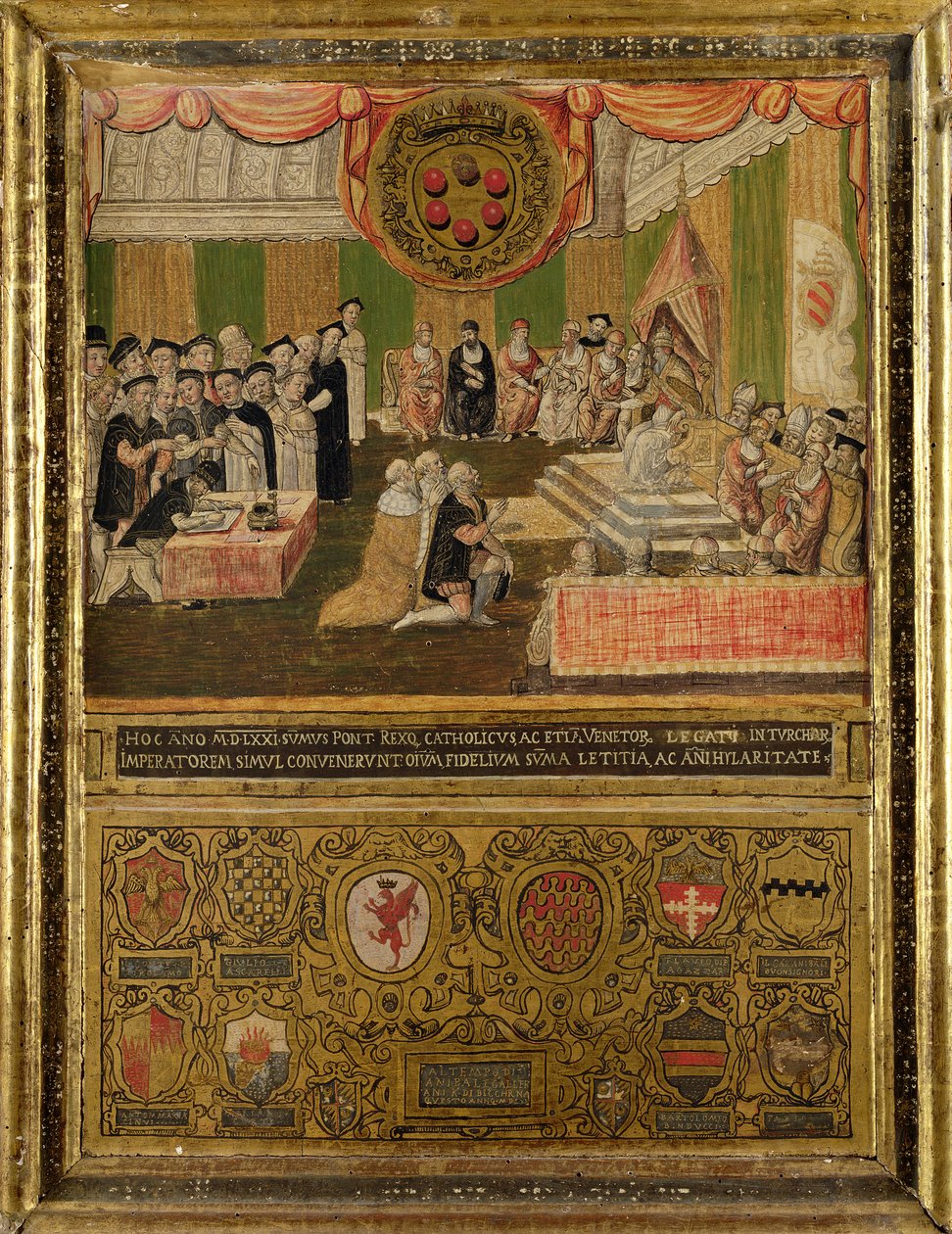 Ratifikation af forbundet mod tyrkerne, 1570-71 af Italian School