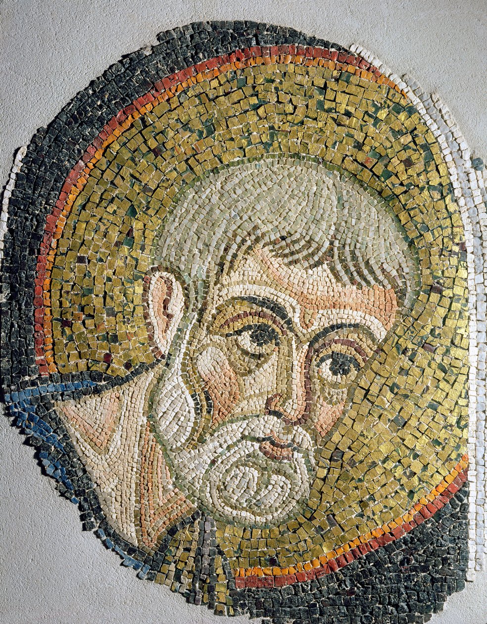 Johannes Døberen: Fragment af en mosaik fra Basilica Ursiana, den tidligere katedral i Ravenna (mosaik) af Italian School
