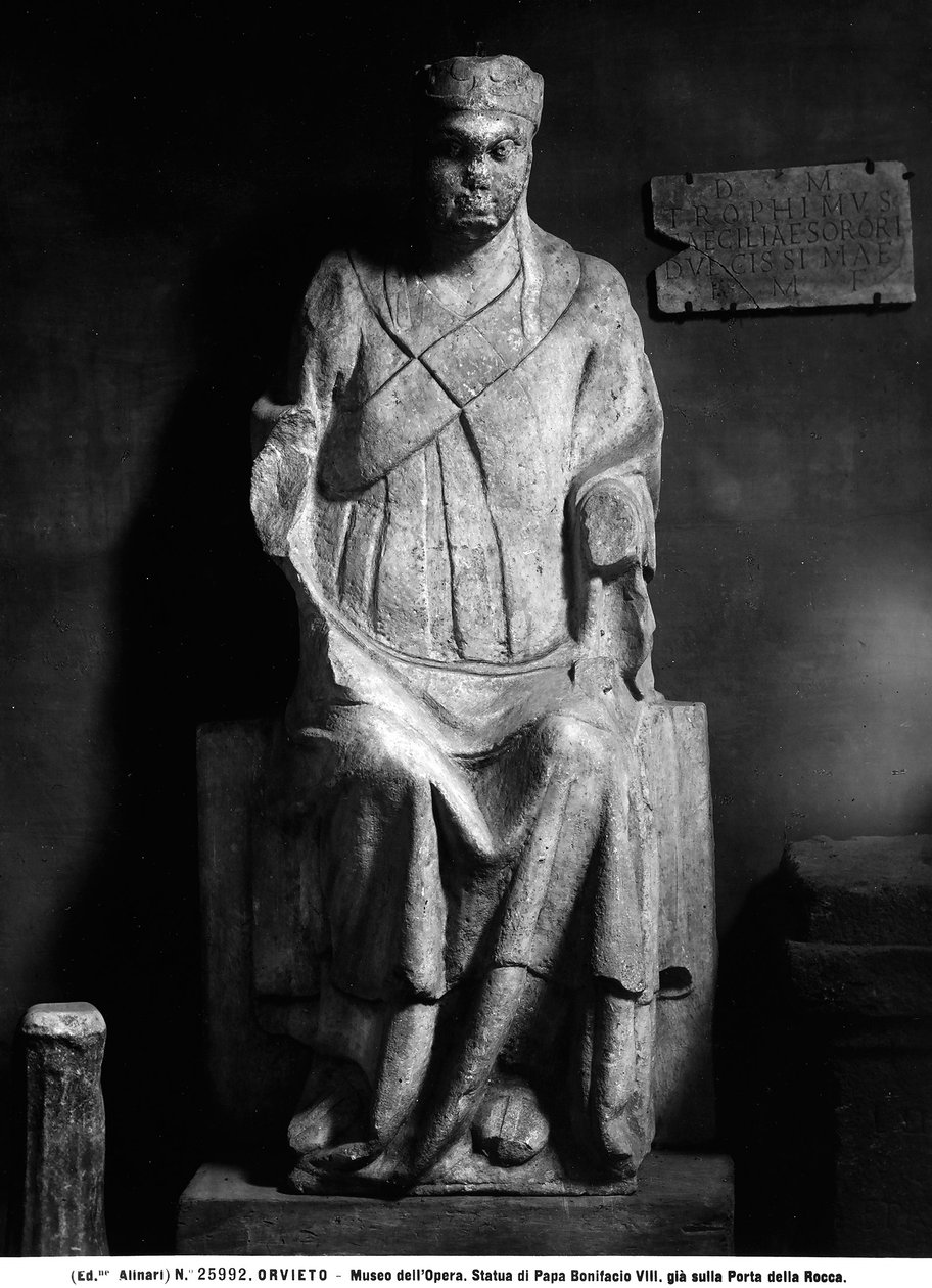 Statue af pave Boniface VIII (ca. 1235-1303) af Italian School