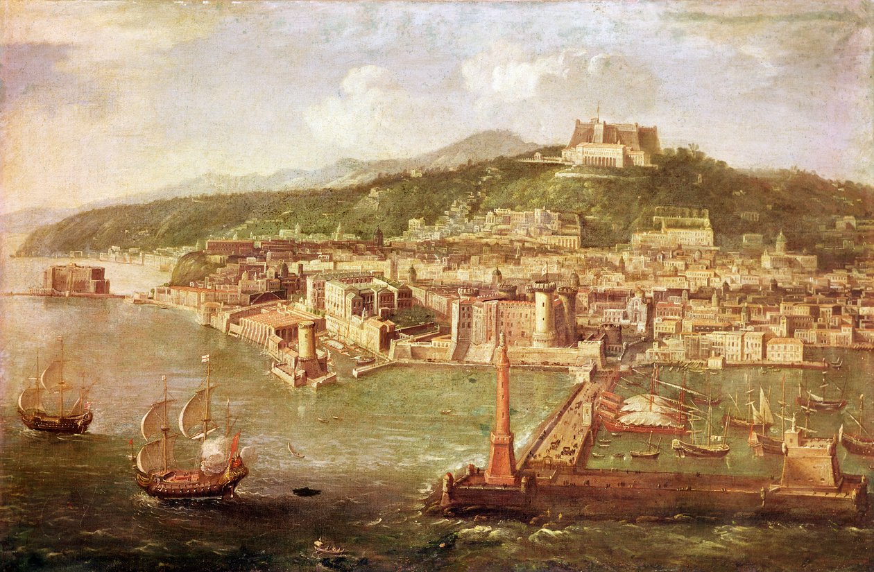Napoli Havn af Italian School
