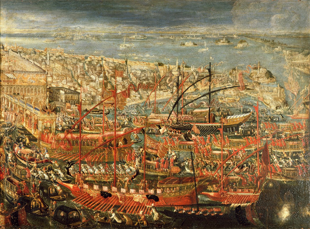 Doge Francesco Morosinis triumferende tilbagevenden til Venedig af Italian School