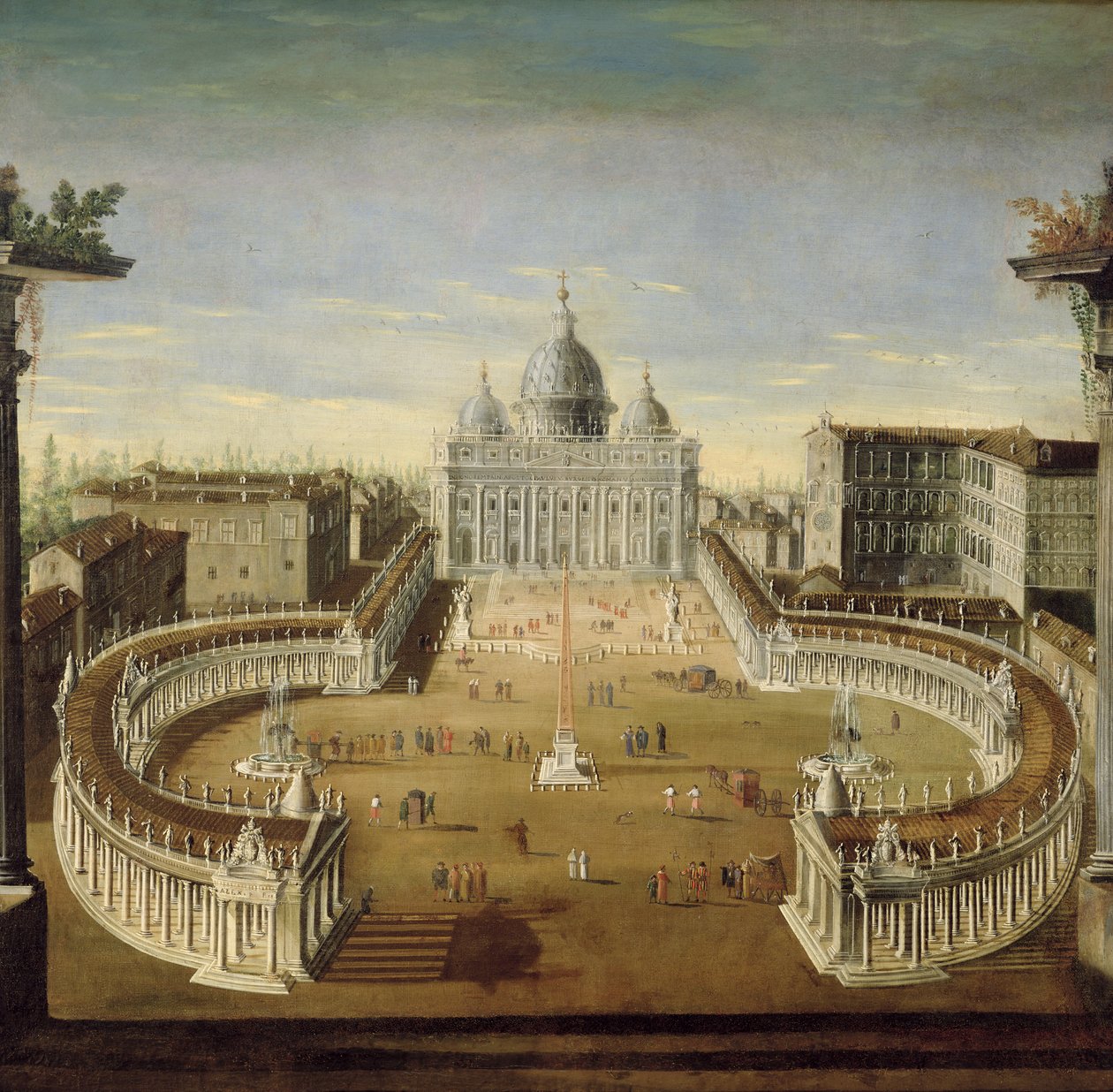 Udsigt over Peterskirken, Rom, 1665 af Italian School