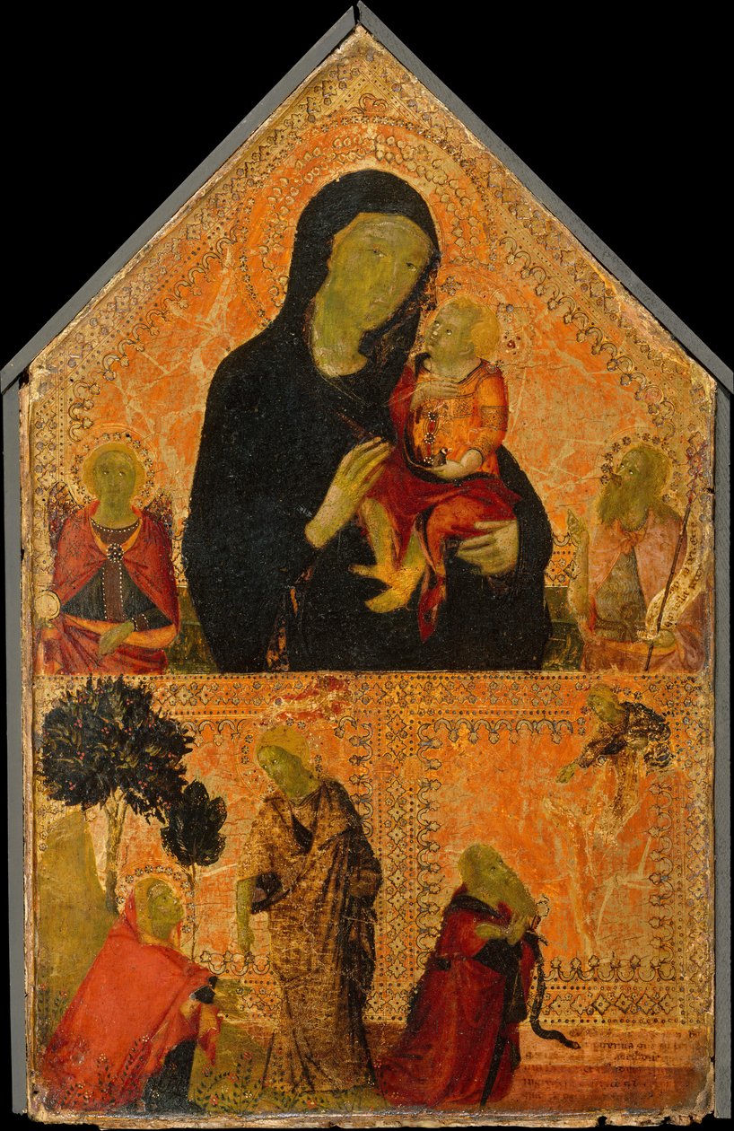 Madonna og barn med de hellige Michael og Johannes Døberen, Noli Me Tangere... af Italian