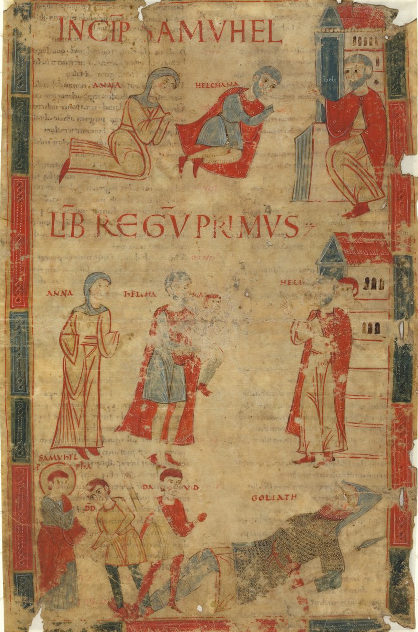Fire scener fra den første Samuelsbog af Italian 11th Century