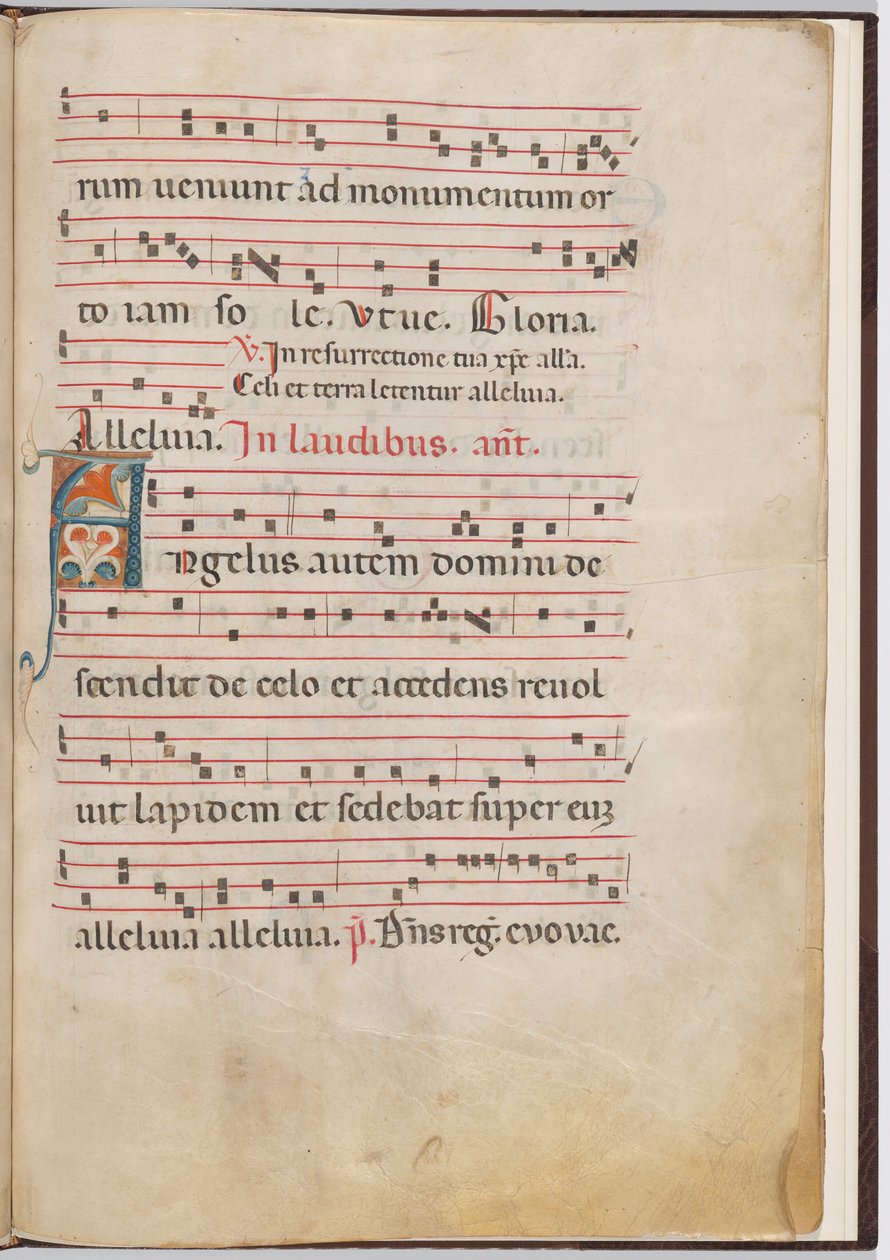 Blad 3 fra et antifonalt fragment af Italian 13th Century