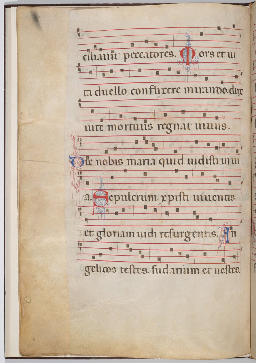 Blad 6 fra et antifonalt fragment (verso) af Italian 13th Century