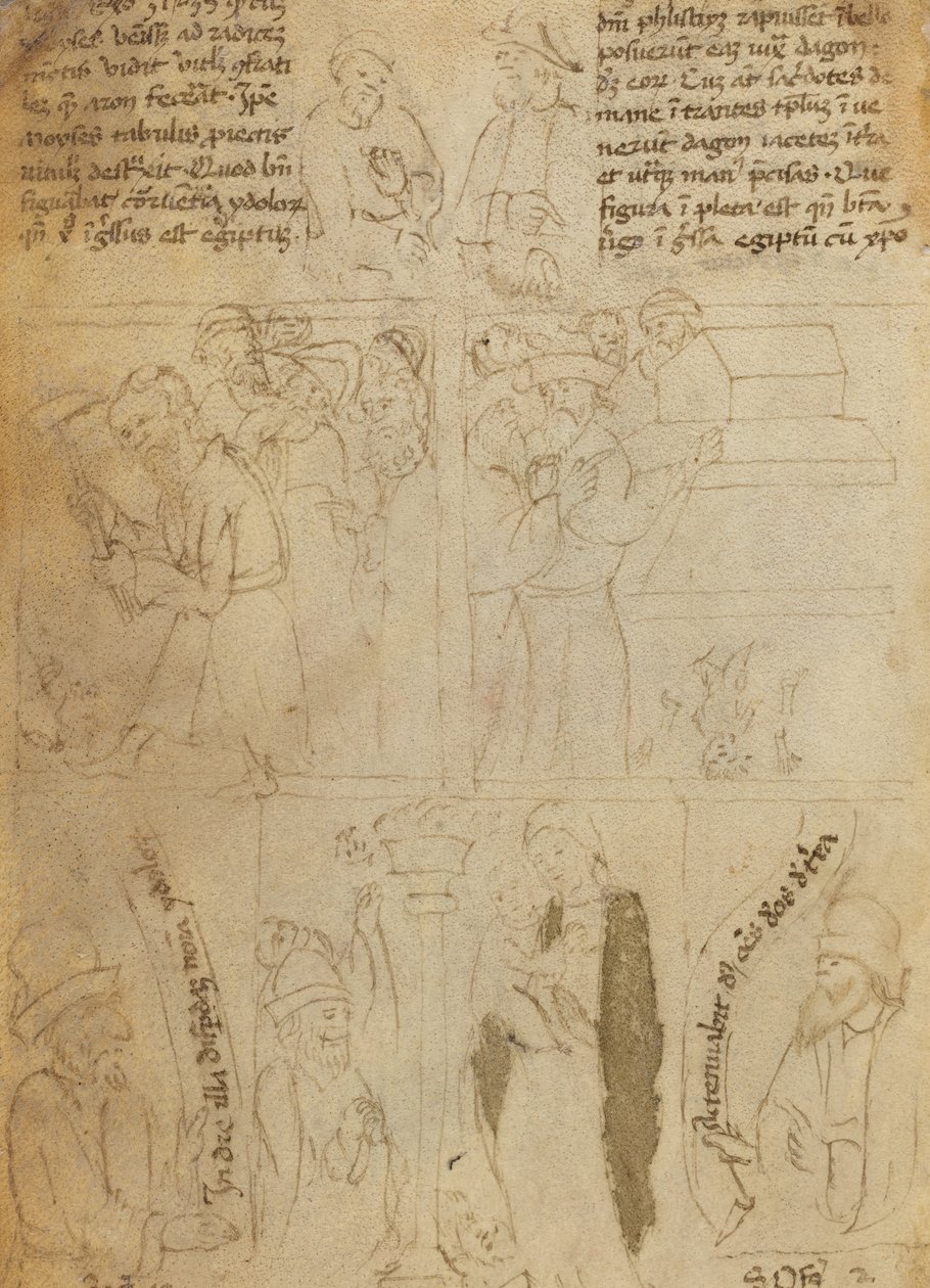 Ødelæggelsen af de egyptiske idoler [verso] af Italian 15th Century