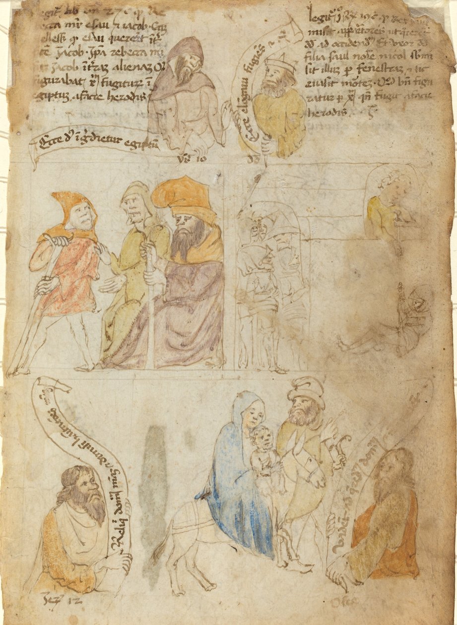 Flugten til Egypten [recto] af Italian 15th Century