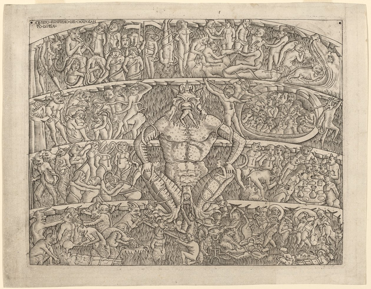 Infernoet efter fresken i Camposanto i Pisa af Italian 15th Century