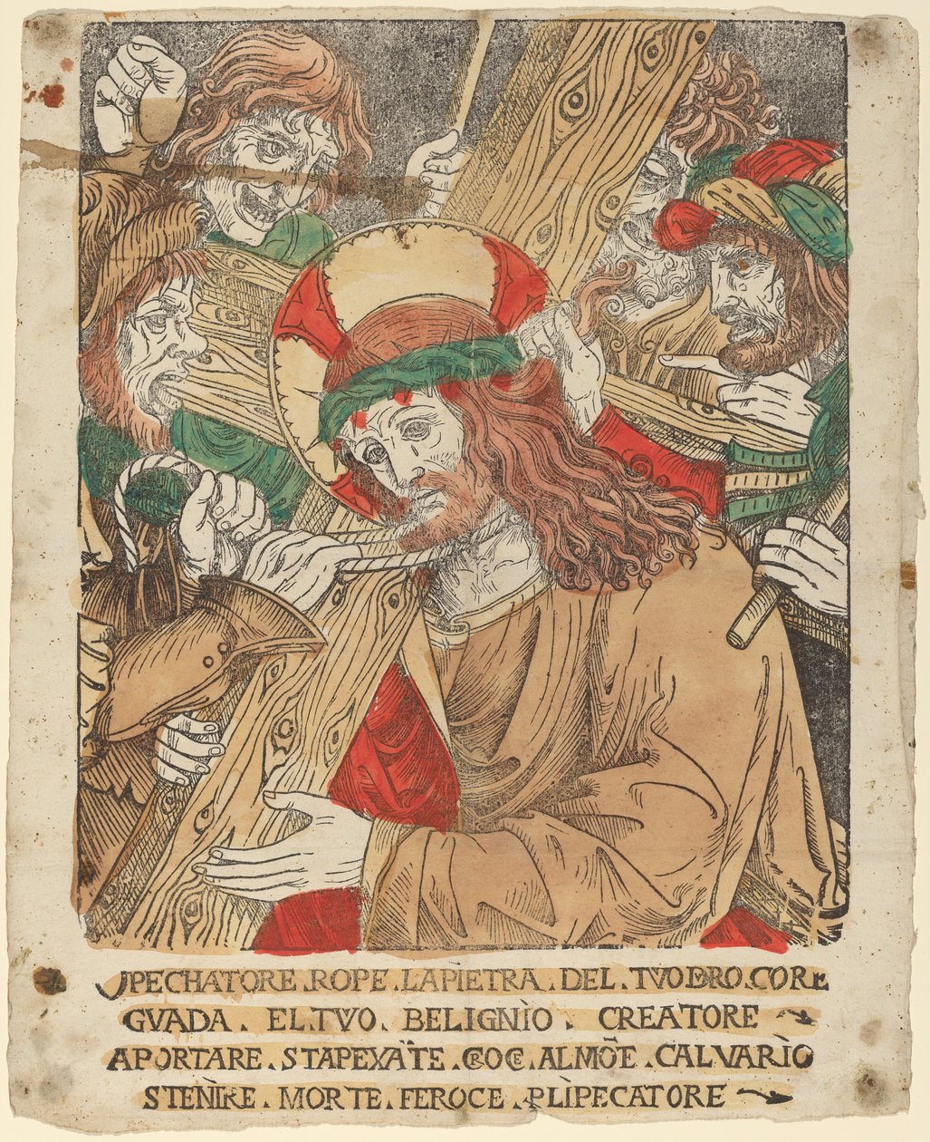 Kristus bærer korset af Italian 16th Century