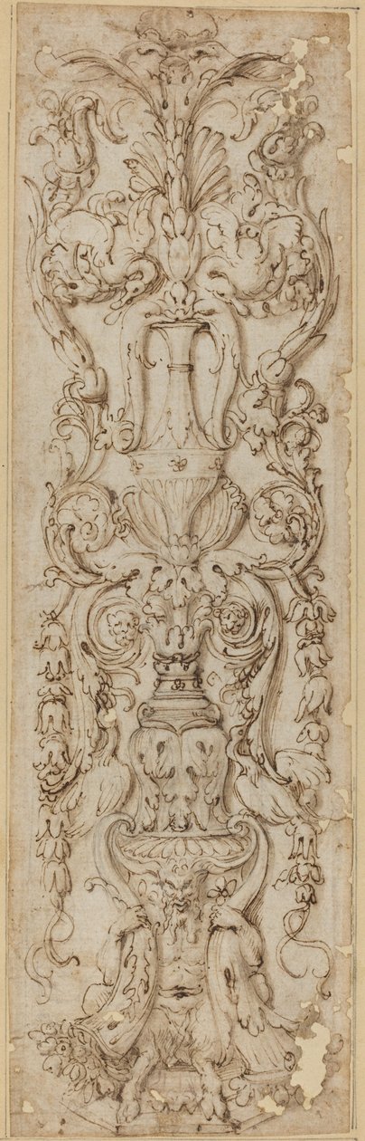 Grotesk med en Satyr af Italian 16th Century