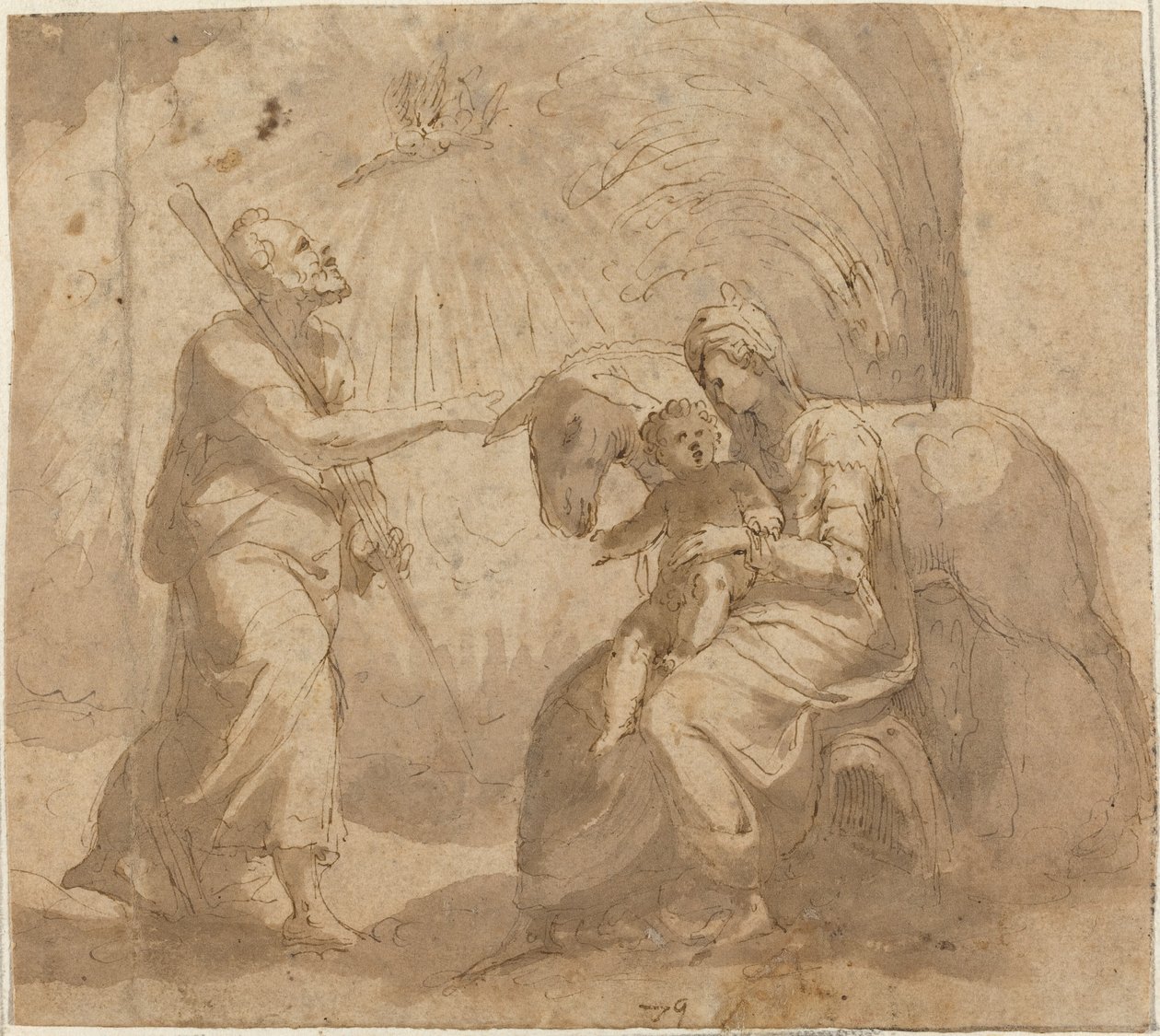 Resten på flugten til Egypten af Italian 16th Century