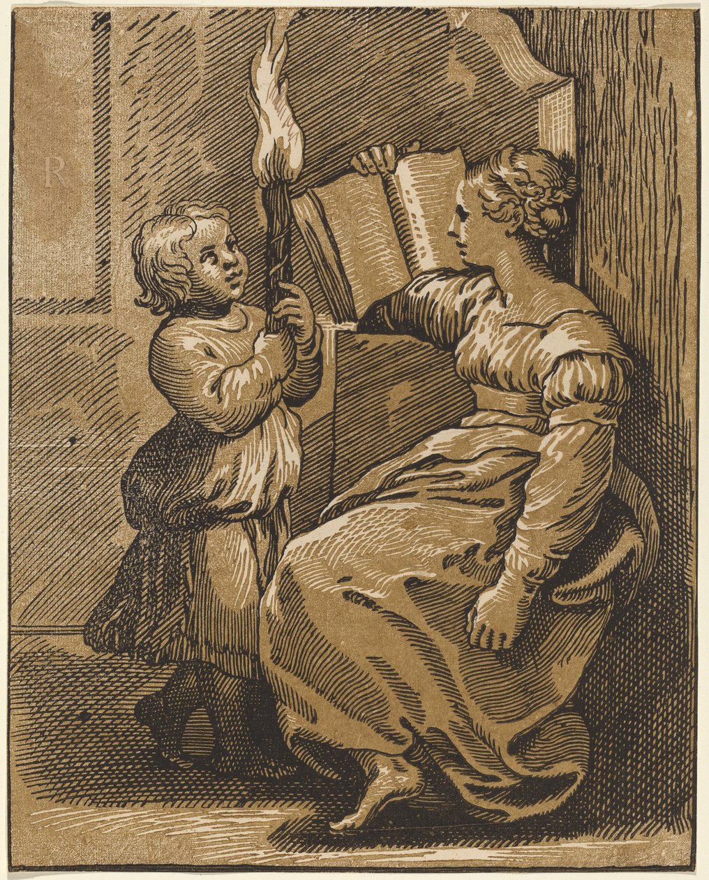 Sibyllelæsning af Italian 16th Century, after Ugo da Carpi, after Raphael