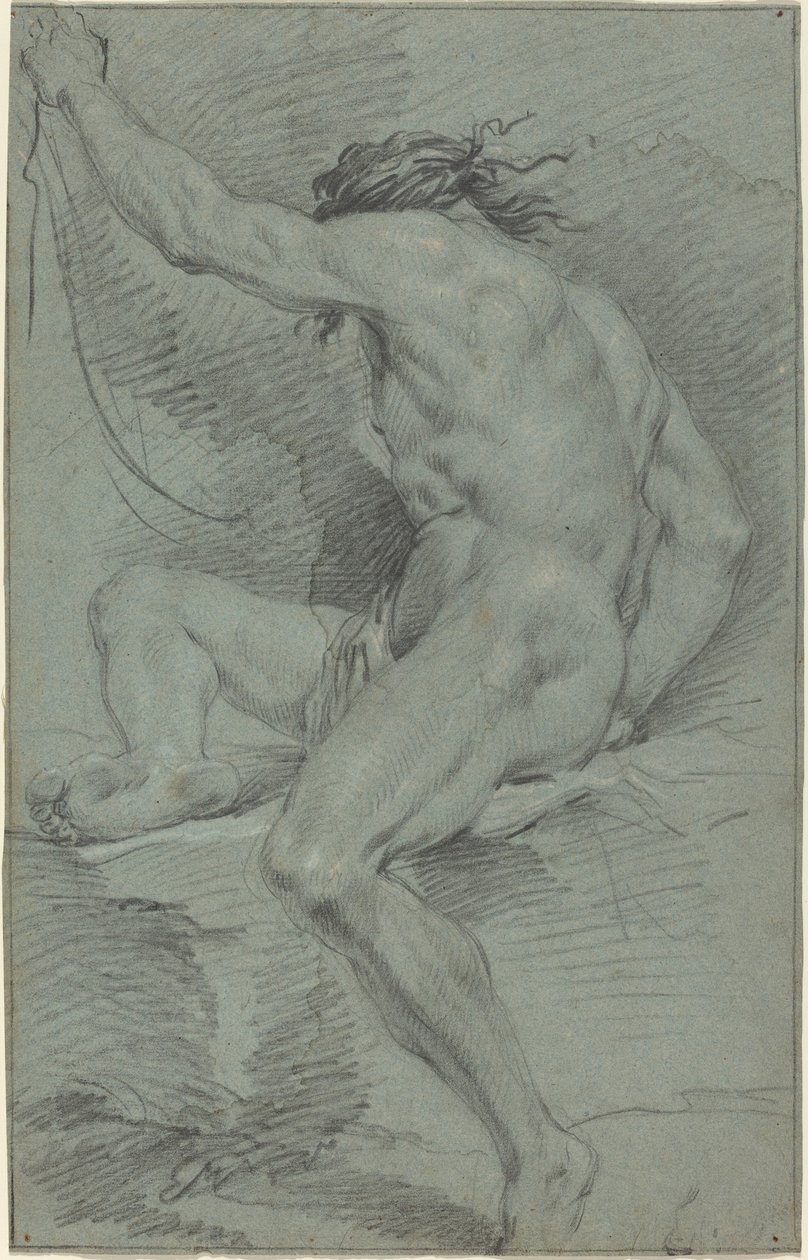 Nøgen figur (akademisk undersøgelse) af Italian 17th Century