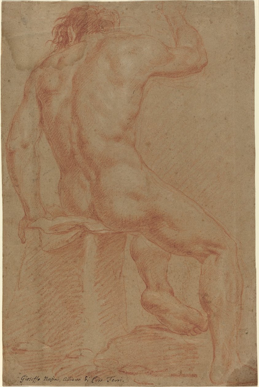 Nøgen mandsfigur [recto] af Italian 17th Century