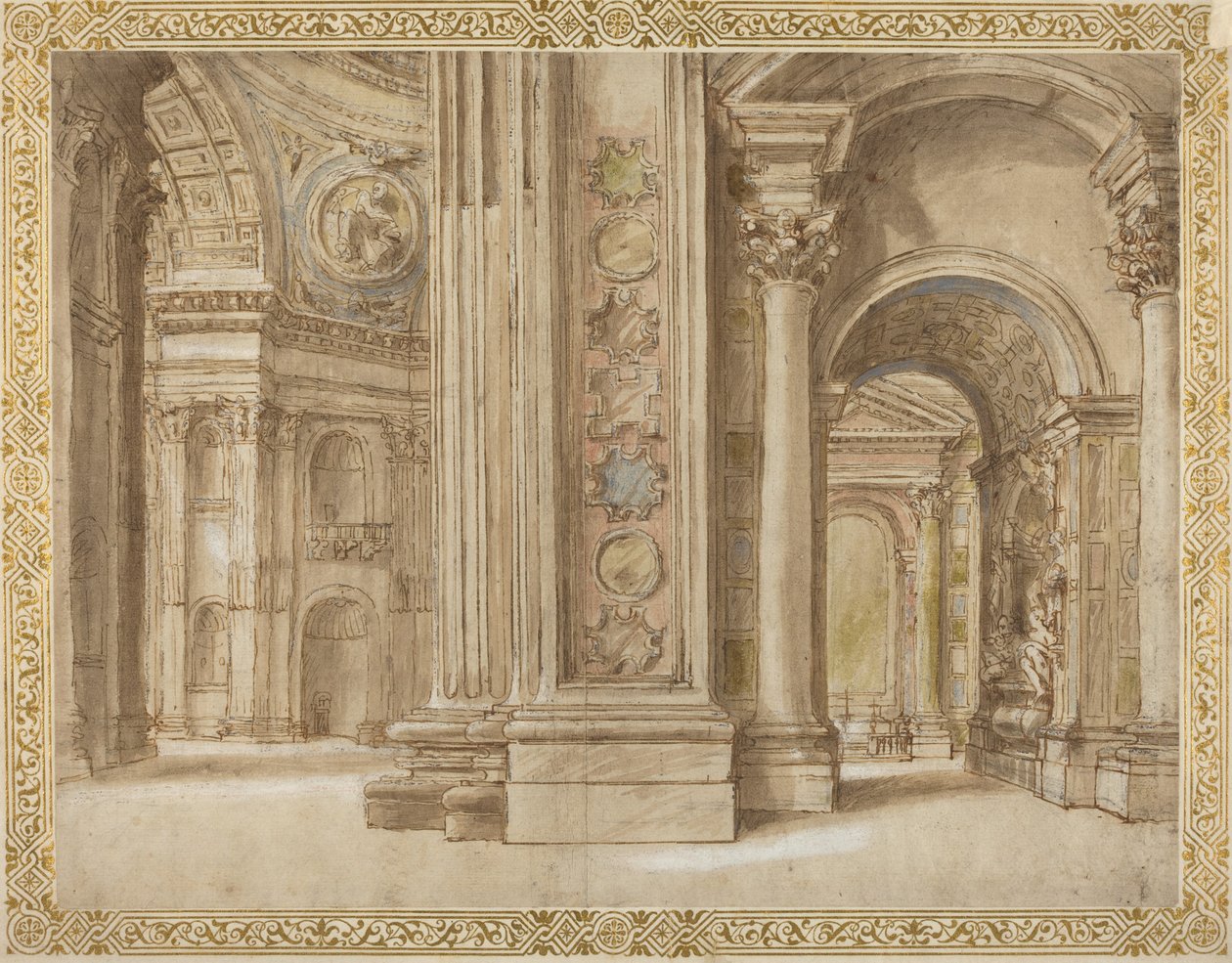 Det indre af Peterskirken, Rom af Italian 17th Century
