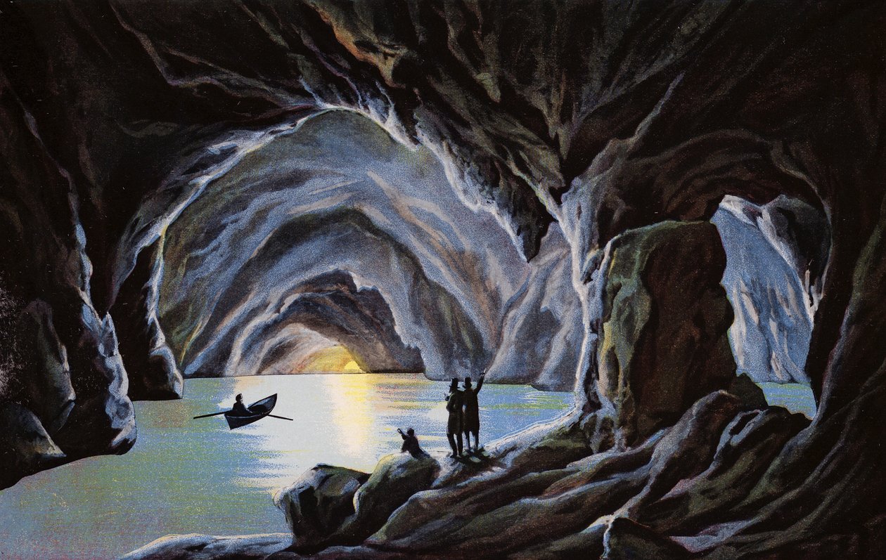 Capri, Blå Grotte (farvefoto) af Italian Photographer