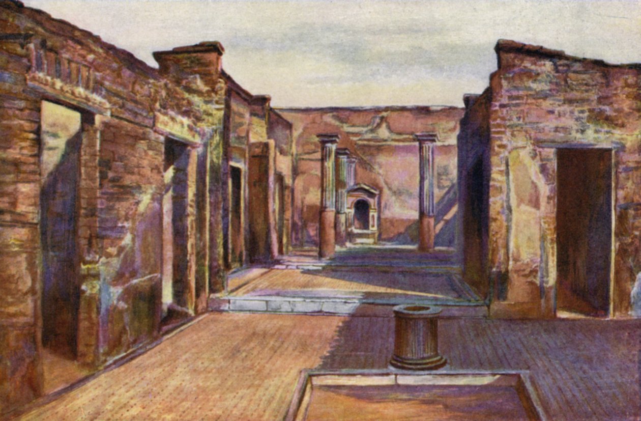 Den tragiske digters hus, Pompeji, Italien (farvefoto) af Italian Photographer