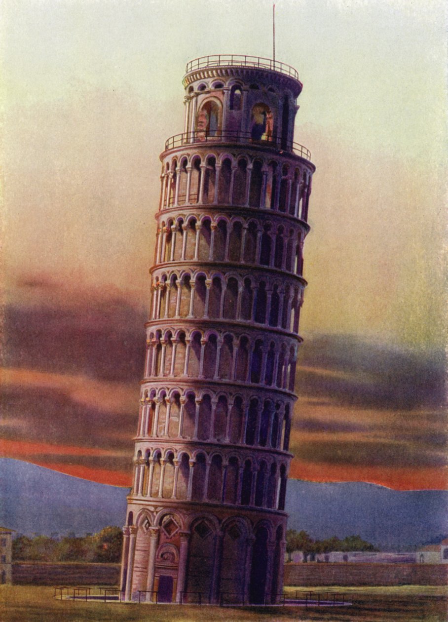 Det skæve tårn i Pisa, Italien (foto i farver) af Italian Photographer