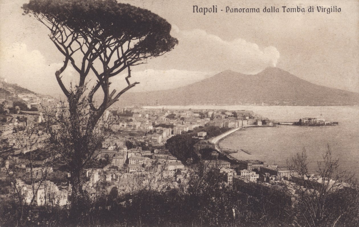 Napoli - Napoli, Panorama fra Vergils grav (s/h foto) af Italian Photographer