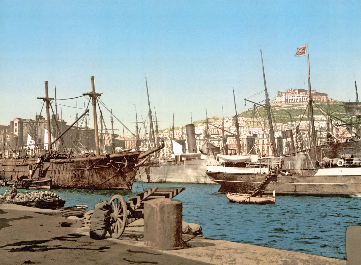 Napoli Havn, pub. ca. 1891 af Italian Photographer