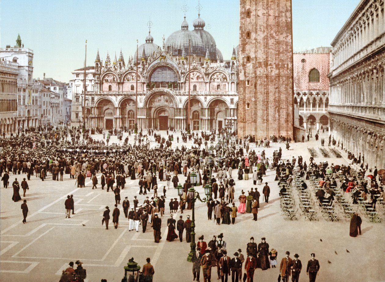 Markuspladsen, Venedig, 1890-1900 af Italian Photographer