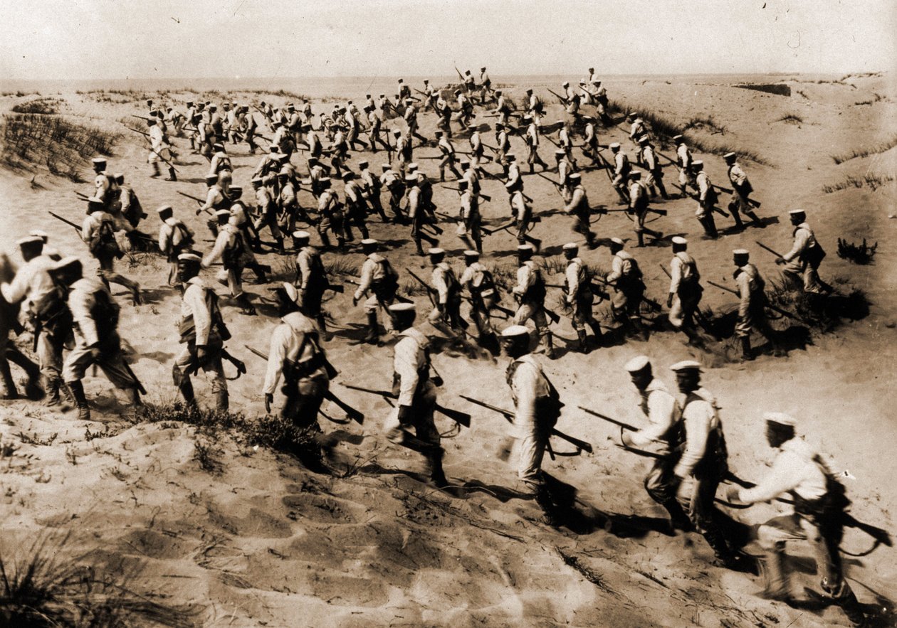 Den italienske landing i Benghazi (eller Benghazi) (Libyen) i kyrenæisk. af Italian Photographer