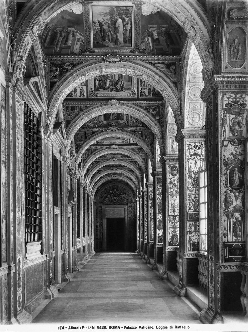 Rafaels loggia, Vatikanets palads, Vatikanstaten (s/h foto) af Italian Photographer