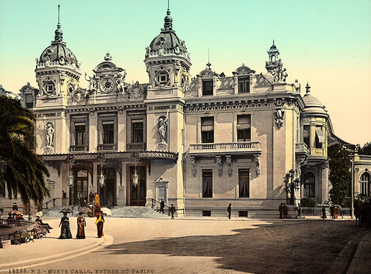 Facaden på kasinoet i Monte Carlo, i Fyrstendømmet Monaco, i Frankrig af Italian Photographer