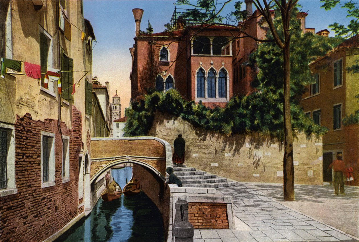 Venezia / Venedig: Rio S Gregorio (foto i farver) af Italian Photographer