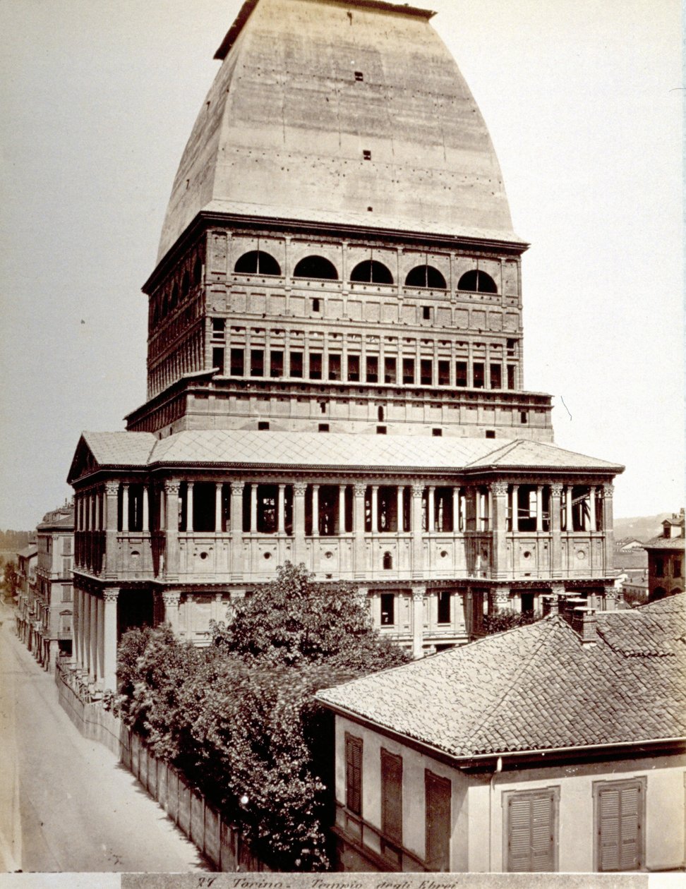 Udsigt over den Antonellianske Muldvarp i Torino, ca. 1878 af Italian Photographer