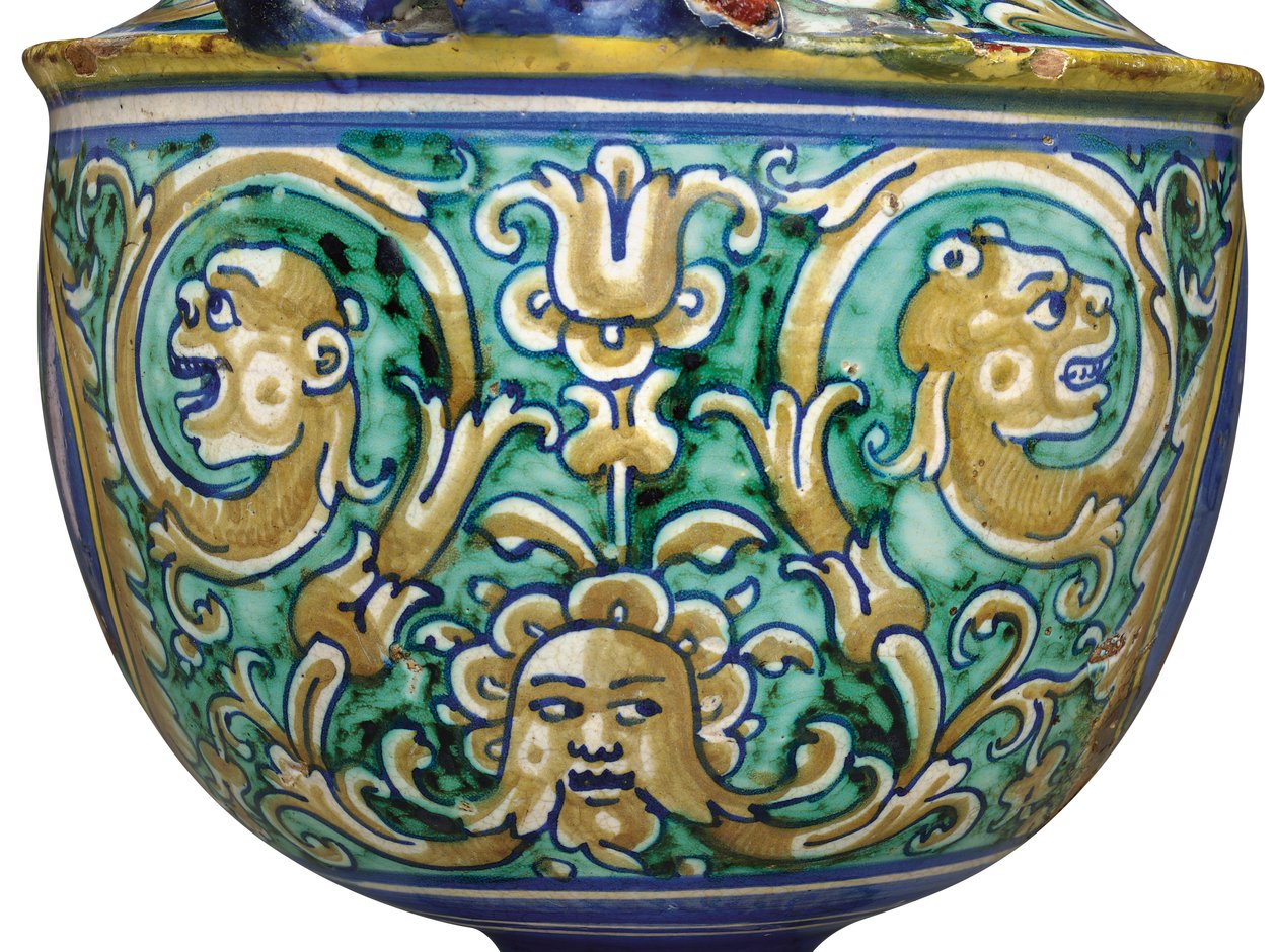 En Deruta maiolica vase med to håndtag, ca. 1525-50 af Italian School