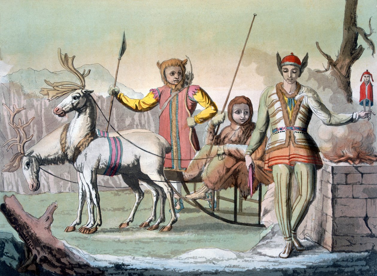 En vis shaman med følge, Sibirien, ca. 1820