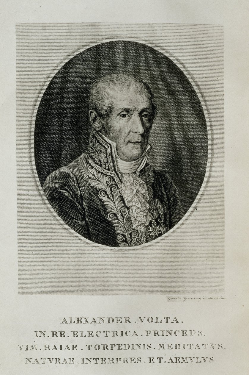 Alessandro Giuseppe Antonio Anastasio Volta (1745-1827), fra LOpera Alessandro Volta, Milano, 1927 af Italian School