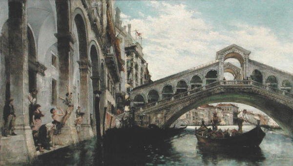 An Usual Cargo, ca. 1890 (olie på lærred) af Italian School